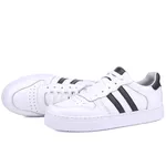 Tênis Isabella Feminino em Couro Mr Gutt com Listras - Ref. 2201-Branco/Preto