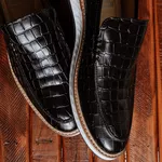 Loafer Elite Couro Premium Croco Preto