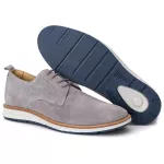 Loafer Elite Couro Premium Camurça Cinza 