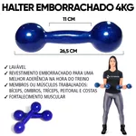 Par de Halter Emborrachado - 4kg