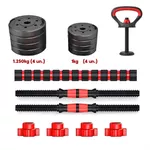 Kit 6 em 1 - Dumbbells, Barras e Kettlebell