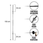 Barra de Musculação Reta Com Rosca Maciça Recartilhada 150 cm - Consport 