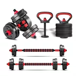 Kit 6 em 1 - Dumbbells, Barras e Kettlebell