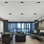 pLAFON PAINEL LED Sobrepor QuadRADO Preto Bivolt Luz Amarela