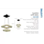 Lustre Pendente Cristal 2 Quadrado 3 temperatura de cor de luz Ltp004 Nitrolux