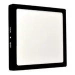 pLAFON PAINEL LED Sobrepor QuadRADO Preto Bivolt Luz Amarela