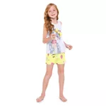 Pijama Kyly Feminino Infantil Estampa Gatinho Tamanho 10 ao 16