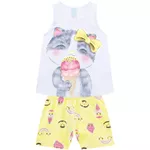 Pijama Kyly Feminino Infantil Estampa Gatinho Tamanho 10 ao 16