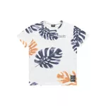 Camiseta Playgorund Masculina 4 ao 10 Branca Folhagens