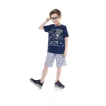 Conjunto Fakini Infantil Masculino 4 ao 8 - Azul 