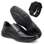 Sapato Social Conforto Antistress de Amarrar Smartwatch Grátis Preto