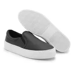 Tênis Slip on Feminino iate Casual Macio - Preto