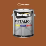 Tinta Esmalte Sintético Metálico Dourado 0,9L Brasilux