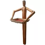 Escultura de parede “Boneco com bandeja” - 164 x 86