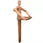 Escultura de parede “Boneco com bandeja” - 164 x 86