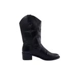 Bota cano médio em Couro Legítimo Preto - 19092