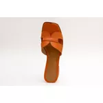 Tamanco em Couro Legítimo Laranja - 6310 