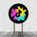 Painel De Festa Redondo Tiktok