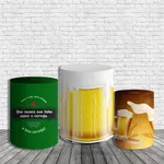 Kit Painel De Festa boteco Redondo + Trio De Cilindros Em Tecido