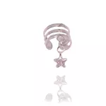 Piercing De Pressão Com Pingente De Estrela Prata De Lei 925 Ponto De Luz Zircônia Incolor