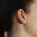 Conjunto Colar e Brinco Pequenos Retângulos com Zircônia Incolor by Kumbayá Joias 