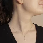 Conjunto Colar e Brinco Pequenos Retângulos com Zircônia Incolor by Kumbayá Joias 