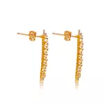Brinco Zircônias e Spikes Banho de Ouro 18K