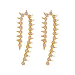 Brinco Zircônias e Spikes Banho de Ouro 18K