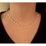 Colar Corações De Pérola Semijoia Banho De Ouro 18k