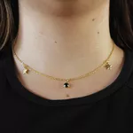 Colar Estrelas Com Zircônia Preta By Kumbayá Joias