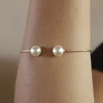 Bracelete Pérola Semijoia Banho de Ouro 18K