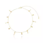 Pulseira Chaves, Corações e Ponto de Luz Banho de Ouro 18K