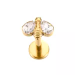 Topo Labret Abelhinha Com 02 Pedras Cz