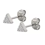 Brinco Triangular Em Titânio Cravejado Com 06 Zircônias ( Par)
