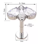 Topo Labret Abelhinha Com 02 Pedras Cz
