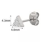 Brinco Triangular Em Titânio Cravejado Com 06 Zircônias ( Par)