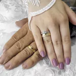 Aliança de Casamento em Ouro 5mm interno prata Forever - Combo