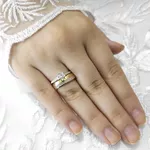Aliança de Casamento em Ouro e Prata Maciço Marriage Glow - Combo