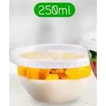 Pote Plástico PP Bowl Prafesta com Sobretampa 250ml c/12x20 und