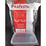 Pote Plástico PP Retangular Prafesta com Tampa 350ml c/24 und