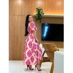 Vestido Mila Nude E Fucsia 