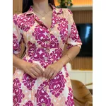 Vestido Mila Nude E Fucsia 