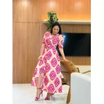 Vestido Mila Nude E Fucsia 