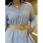 Vestido Celeste Branco E Azul Marinho