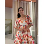 Vestido Marina Floral Off White Floral