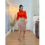 Jaqueta Nathy Laranja Jeans Cropped