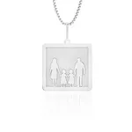 Pingente De Prata 925 Pai, Mãe e Filhas 