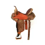 SELA FORMA PROTEC HORSE COURO HAVANA - BORDADO/CRAVINHOS E TACHAS/ASSENTO MARROM/ABA RECORTADA