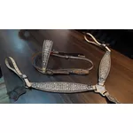 CONJUNTO DE CABEÇADA E PEITEIRA COURO - BEGE BORDADO/STRASS/CRAVINHO