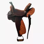 SELA FORMA PROTEC HORSE COURO CAFÉ - ABA QUADRADA/BORDADO/TENTO BRANCO/TENTOPENDURADO/BARRIGUEIRA TRASEIRA